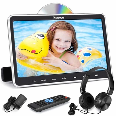 NAVISKAUTO 10.1" Dual Screen Car DVD Player Headrest TV for Kids HDMI w/Headsets - Image 1 of 4