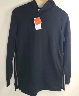 Isabel Nursing Hoodie Top NWT Black Long Sleeve Side Zips Soft Maternity Shirt - Image 1 of 4