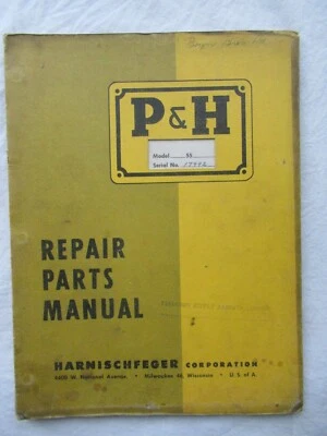 P&H Harnischfeger Model 55 Crane Repair Parts Manual Catalog Book Bulletin 55-2 - Image 1 of 4