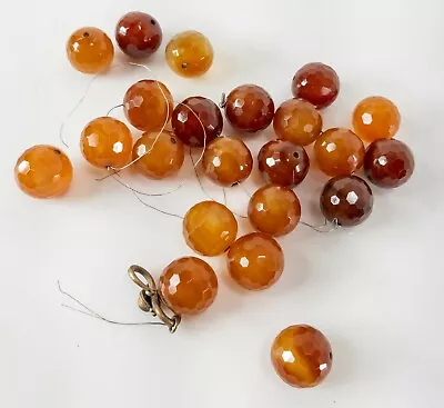 Antiguo collar chino Art Deco facetado tallado cornalina ágata cuentas Foto 1 de 4