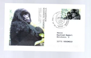 Deutschland 2001 Affe/Affe/Gorilla Stempel (Michel 346) gebraucht auf FDC - Bild 1 von 2