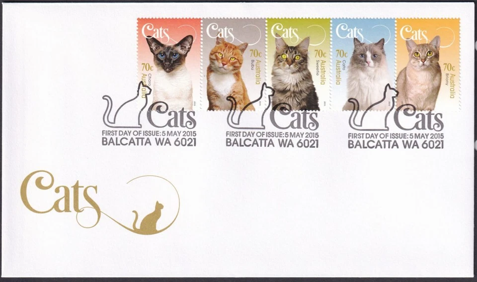 AUSTRALIA - 2015 'CATS' First Day Cover [E9621] - Image 1 of 1