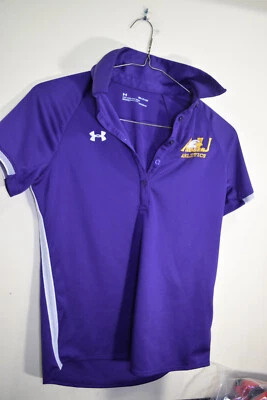 Ashland University Athletics Under Armour Golf Polo Shirt WOMENS S Purple FLAWS - Image 1 of 4