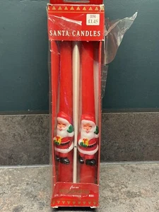 Vintage Woolworths Candles Santa Father Christmas Xmas Bnip Box 2 In Box - Picture 1 of 4