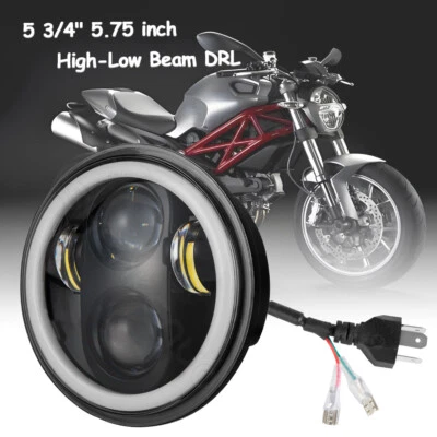 Faro LED Halo DRL de 5,75 pulgadas para Honda VT1300, Sabre, Stateline, Insterate, Fury Foto 1 de 4