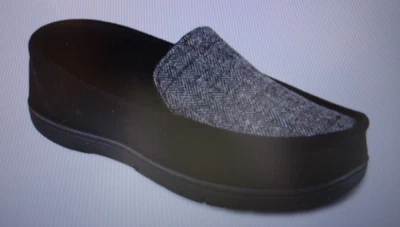 Wembley мужчин Herringbone мокасины тапочки с памятью пены размер LG серый/черный $38 - Изображение 1 из 4