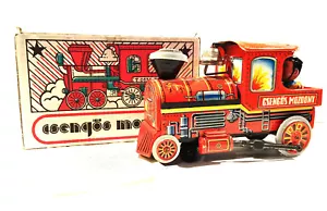 LOCOMOTIVA VINTAGE A BATTERIA CSENGOS MOZDONY CAMPANA RINGER TRENO LATTA - Foto 1 di 12