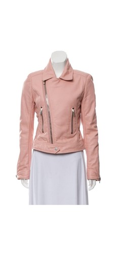 Giacca biker Balenciaga in pelle rosa Taglia FR40 US8