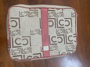 Liz Claiborne Laptop Brown-Pink Suede Leather Sleeve 16” Width x 12” Height - Picture 1 of 5