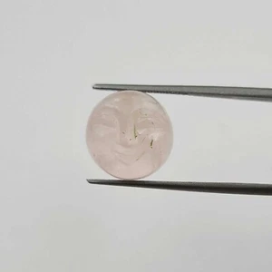 Piedra preciosa suelta de cuarzo rosa natural tallada a mano de 9,55 quilates 13 mm - Imagen 1 de 4