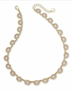 Charter Club Necklace Rose-Gold Tone Imitation Pink Rose Opal & Crystals $39.50 - Picture 1 of 1