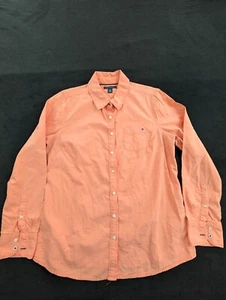 Tommy Hilfiger Orange Long Sleeve Cotton Button-Up Shirt Boys' L - Picture 1 of 8