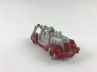 VINTAGE HUBLEY GRAY SILVER RED CAST IRON TOY FIRETRUCK FIRE ENGINE 5" W/ DRIVER