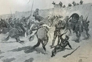 Ilustraciones de historia de Frederic Remington de 1896 cómo la ley entró en Chaparral - Imagen 1 de 6