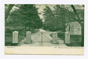 National cemetery near Petersburg, Virginia B&W Postcard - Imagen 1 de 2