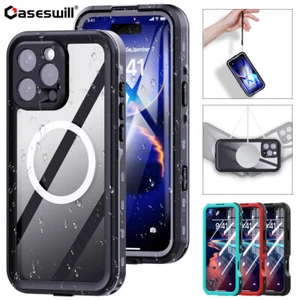 For iPhone 16E 16 15 Plus 14 Pro Max Waterproof Case Cover With Magnetic Circle - Photo 1 sur 19