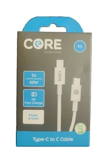 Core Super Fast Charger 60W Type-C To C Charging Cable 1m - Picture 1 of 3