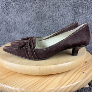 Anne Klein Wildleder Pfennigabsatz Schuh Damengröße 8 Thymianbraun spitz zulaufend Slipper - Bild 1 von 10