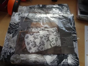 Mehendi Team Bettwäsche 4-teilig schwarz/weiß Microfaser 135x200cm, 80x80cm neu! - Bild 1 von 4