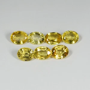 4.88 ct TOP LUSTROUS  NICE LEMON YELLOW - NATURAL SAPPHIRE  7pcs Oval   6268 AC - Picture 1 of 3