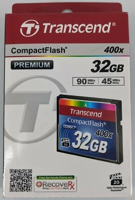 Transcend 32GB CompactFlash Card 400x UDMA 7 BRAND NEW SEALED! - Image 1 of 3