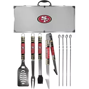 Juego de barbacoa Tailgater de 8 piezas San Francisco 49ers con estuche de metal de Siskiyou Gifts - Imagen 1 de 5