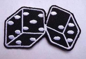 dice patch badge hot rod rockabilly motorcycle biker chopper tattoo lucky 7 - Picture 1 of 1
