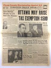 Vintage December 3 1957 Toronto Daily Star Newspaper Headline Tax Exemption K537