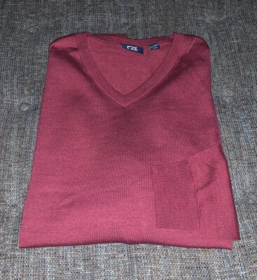 Nwot Cutter & Buck Douglas V Neck Sweater Big&Tall Size 3XB Wool Blend T9 - Image 1 of 4