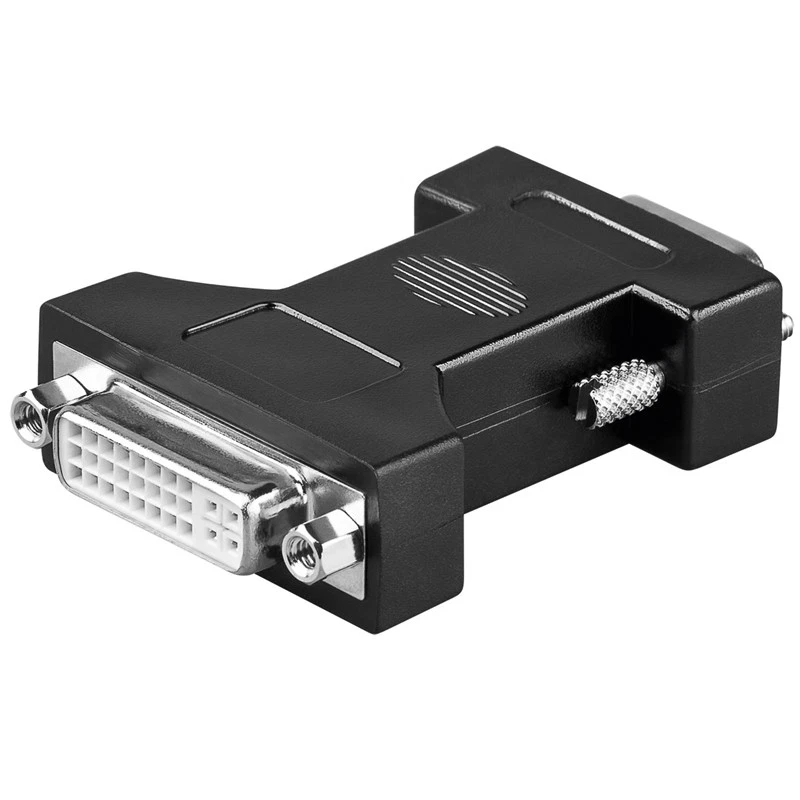 Adapter S-VGA D-SUB Monitor Stecker auf TFT DVI 24+5 Kupplung Buchse schwarz - Bild 1 von 2