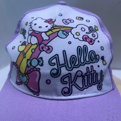 EUC Sanri Hello Kitty Purple/White Baseball Hat Adjustable - Image 1 of 4