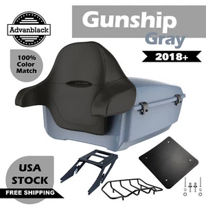 Gunship Gray King Tour Pak Pack For Harley Street Bob/ Lower Rider ST 2018+ - Picture 1 of 24