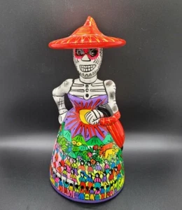 Neu mit Etikett Talavera Catrina Halloween mexikanische Keramik Sugar Skull Tag der Toten 10 Zoll - Bild 1 von 11