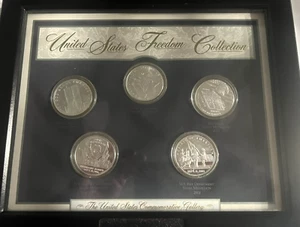 United States Freedom .999 Silver Collection in Custom Wood Frame 5 piece. 5oz - Picture 1 of 5