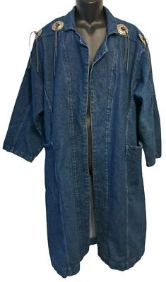 Chaqueta RoughRider Vintage Adultos Talla L Denim Algodón 23” Pecho 40” Longitud #2 Foto 1 de 4