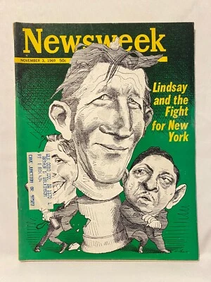 1969 Newsweek Magazine Lindsay And The Fight For New York Volume LXXIV #18 - Image 1 of 4