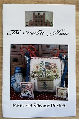 The Scarlett House Patriotic Scissor Pocket Cross Stitch Pattern Chart - Image 1 of 4