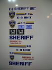 Dutchess County New York Sheriff K9 Patrol Car Decals 1:43