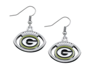 Pendientes de fútbol americano redondos con logotipo redondo de Green Bay Packers pista libre totalmente nuevos - Imagen 1 de 1