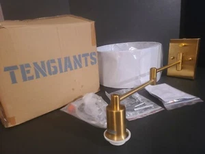 (BOX OF 1) TENGIANTS Gold Wall Sconce Brass Swing Arm Wall Mount Lamp - Picture 1 of 6