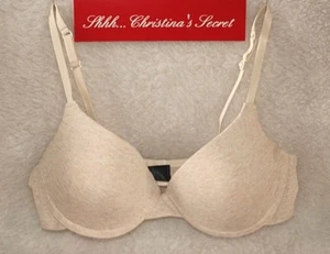 G21 Bra Beige Cotton Blend Padded Comfy Sz 36B * VG - Picture 1 of 3