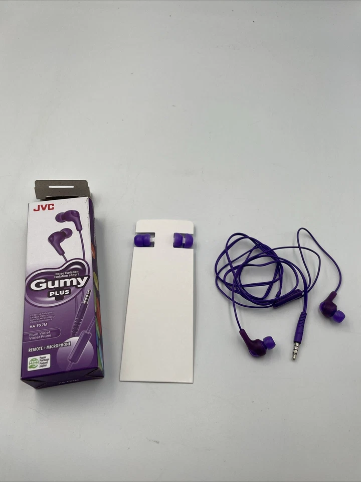 JVC HA-FX7M Gumy Plus Earbuds Remote & Microphone Noise Isolation Plum Violet - Image 1 of 4