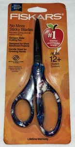 Fiskars Tie Dye Design Kids School Scissors Pointed Tip Safety Edge NEW in Pkg! - Picture 1 of 2