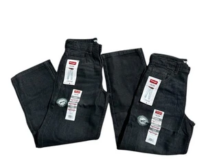 2 Wrangler Youth Boys Loose Fit Light Wash Denim Jeans Black Size 12 REG Skater - Picture 1 of 3