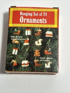 Vintage Giftco da appendere set di 24 decorazioni natalizie albero in miniatura o casa delle bambole - Foto 1 di 3