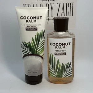 Set of 2 Bath & Body Works Coconut Palm - Shower Gel (85%) & 24 Hour Body Cream - Picture 1 of 5