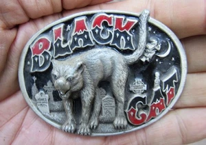 De colección BLACK CAT Hebilla de Cinturón 1995 Cementerio de Brujas Halloween Tanside RARO EN MUY BUENA CONDICIÓN+ - Imagen 1 de 4