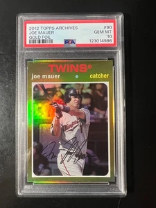 2012 Topps Archives Gold Foil #90 Joe Mauer PSA 10 POP 1 - Picture 1 of 2