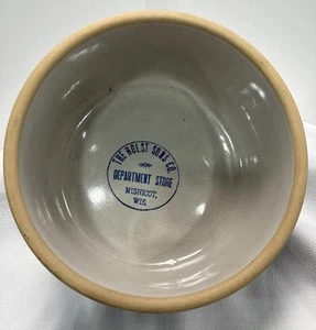 Vintage Advertising Pottery Dough Bowl The Holst Sons Dept Store Mishicot Wi. - Picture 1 of 11