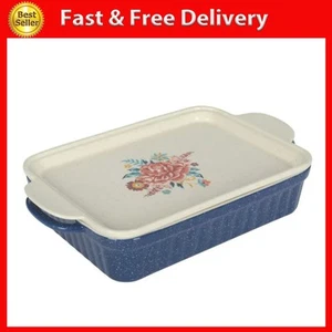 The Pioneer Woman Keepsake Floral 9" X 13" Ceramic Baking Dish with Platter Lid - Picture 1 of 10